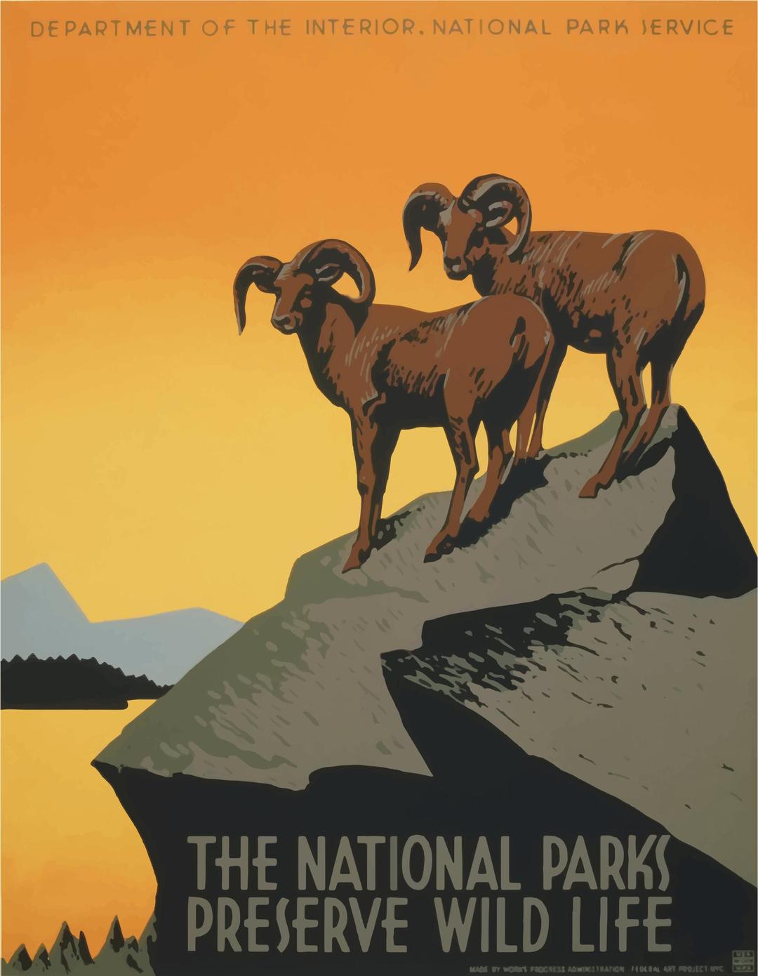Vintage Travel Poster National Parks America USA png transparent