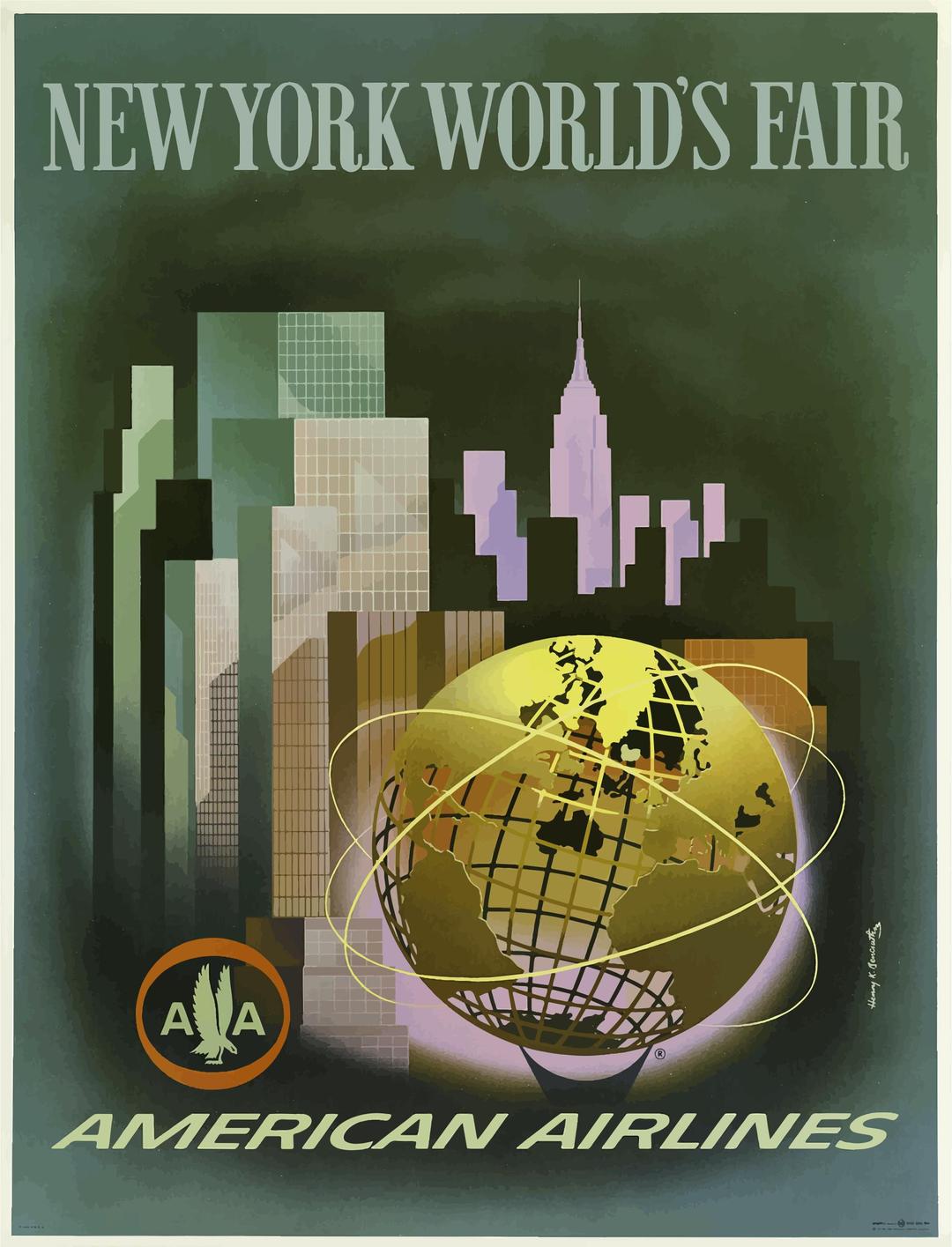 Vintage Travel Poster New Yorks World Fair png transparent