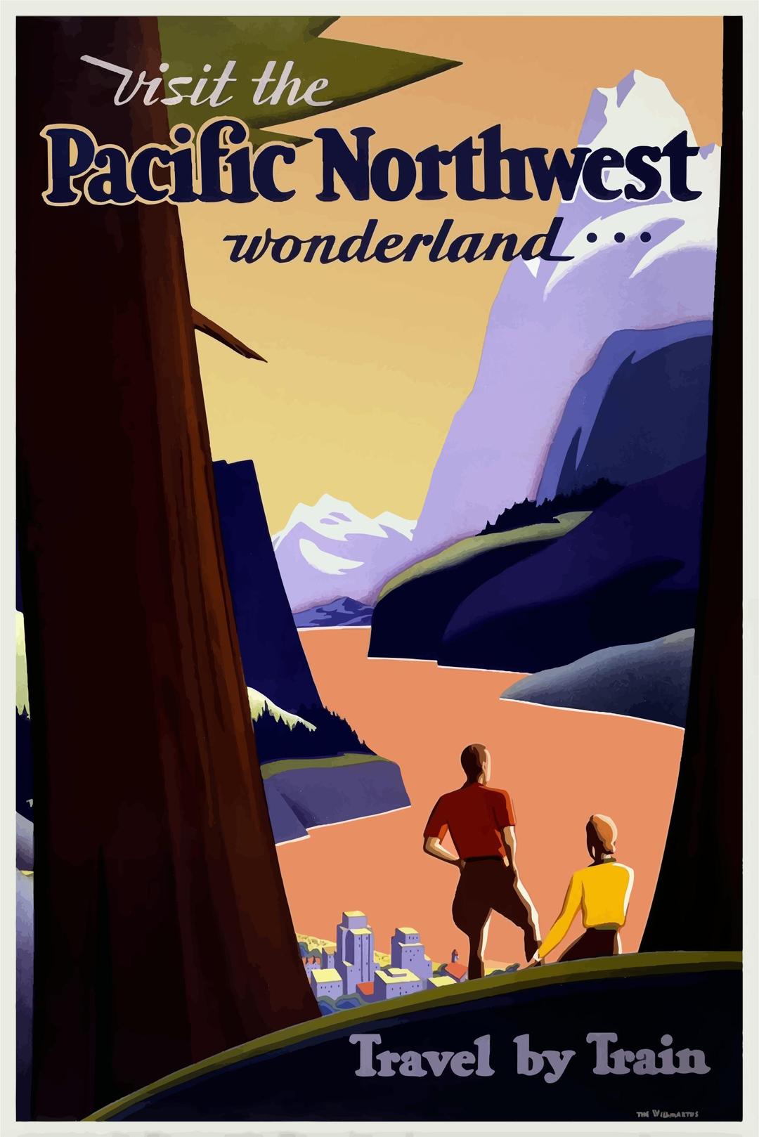 Vintage Travel Poster Pacific Northwest 2 png transparent