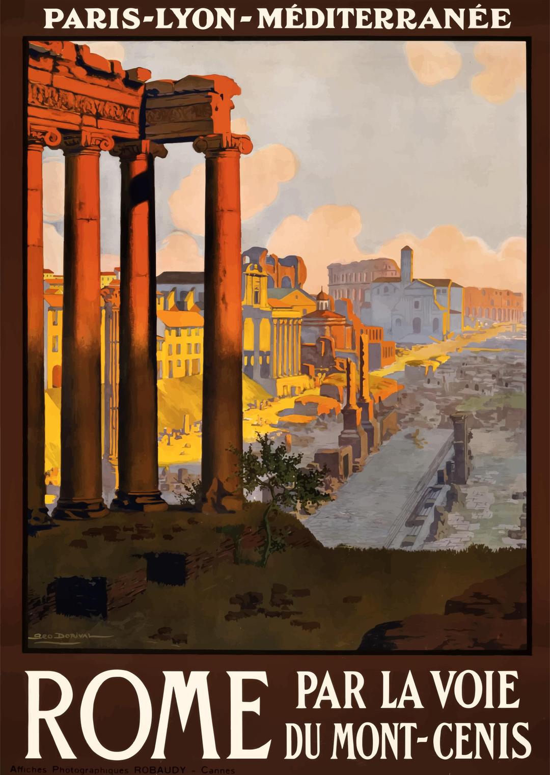 Vintage Travel Poster Rome Italy 1920 png transparent
