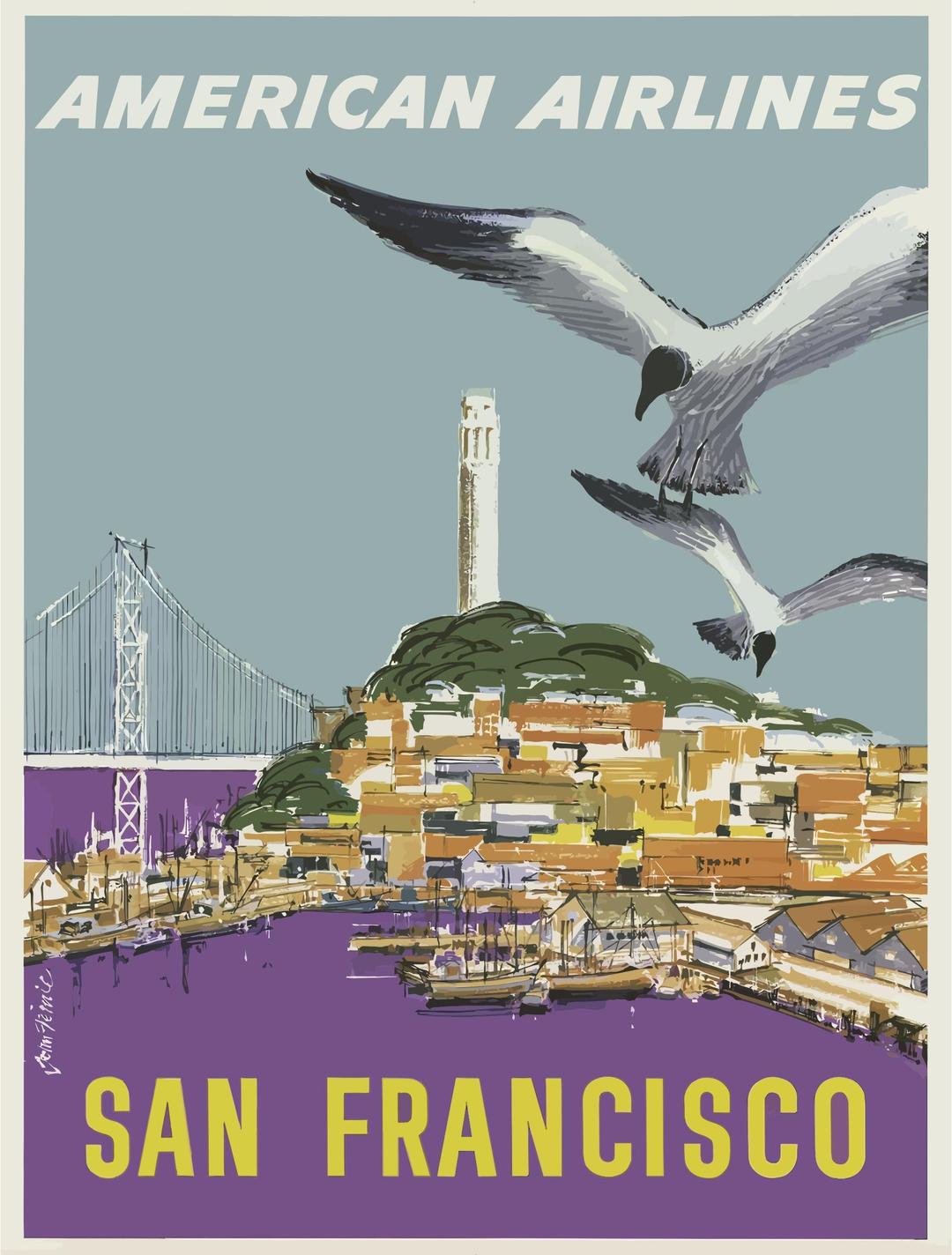 Vintage Travel Poster San Francisco png transparent