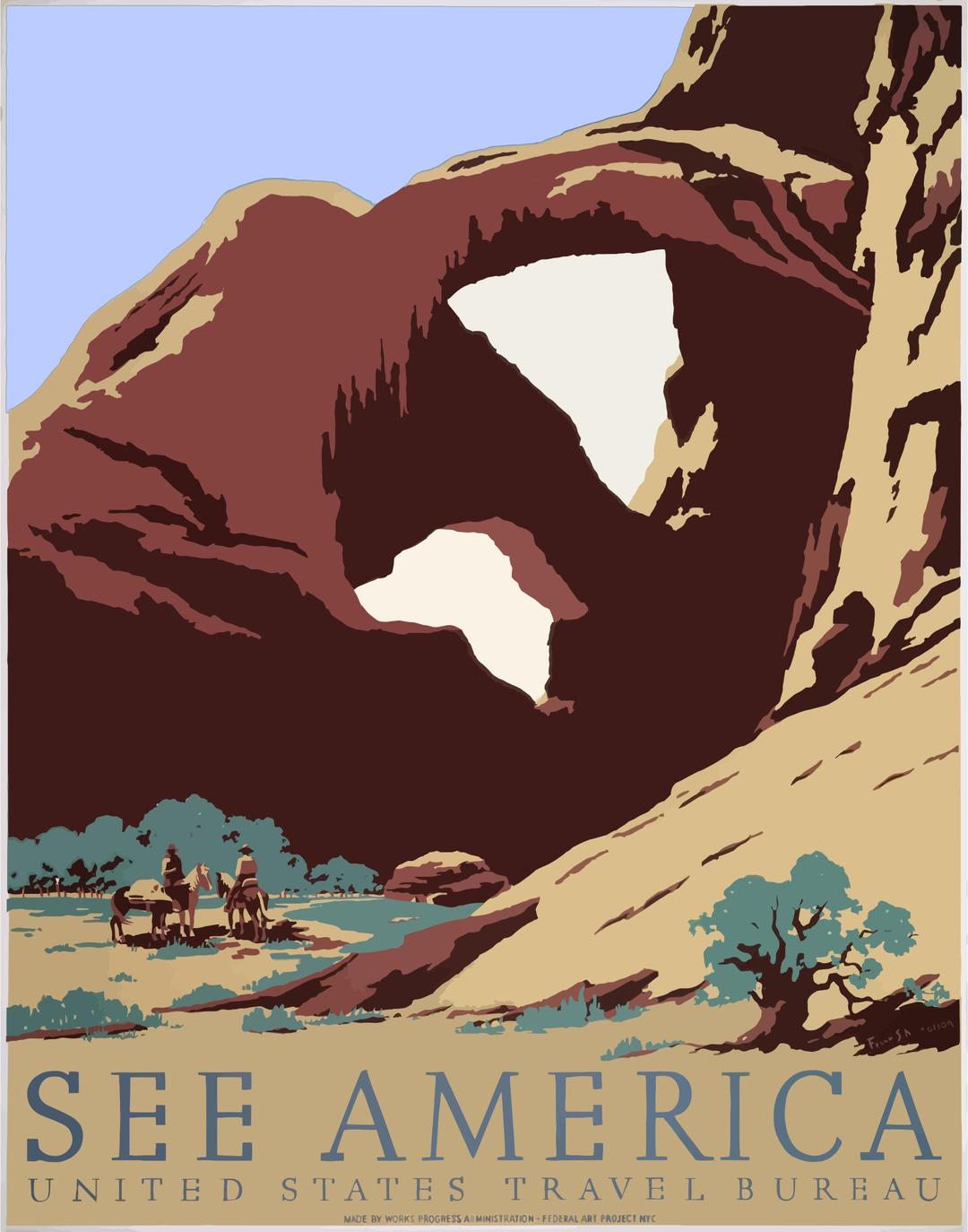 Vintage Travel Poster Southwest America USA png transparent