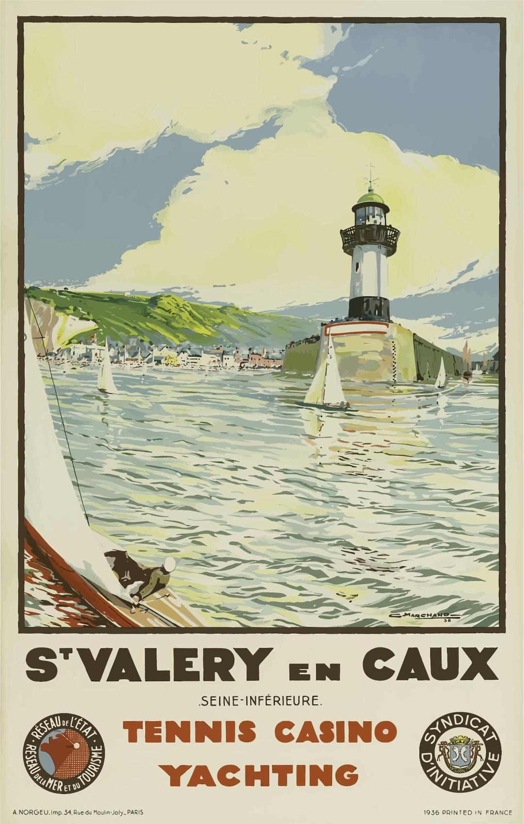 Vintage Travel Poster St Valery En Caux France png transparent