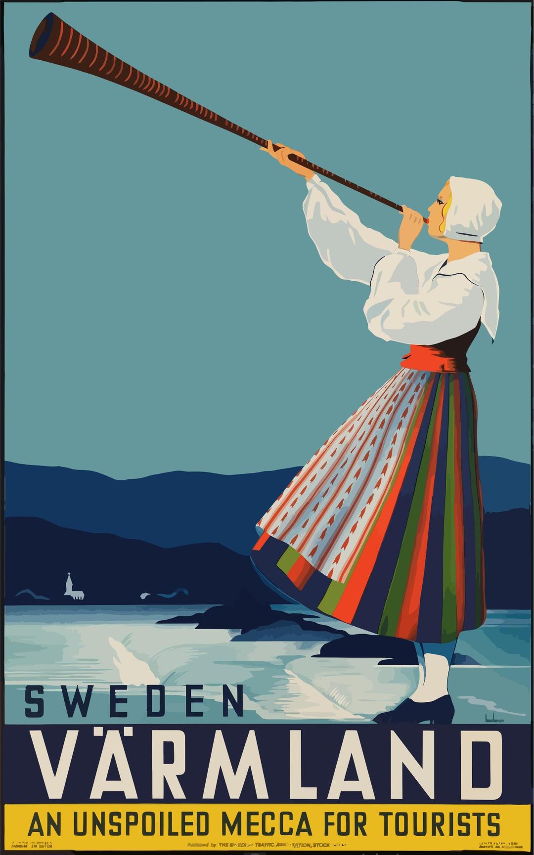 Vintage Travel Poster Sweden png transparent