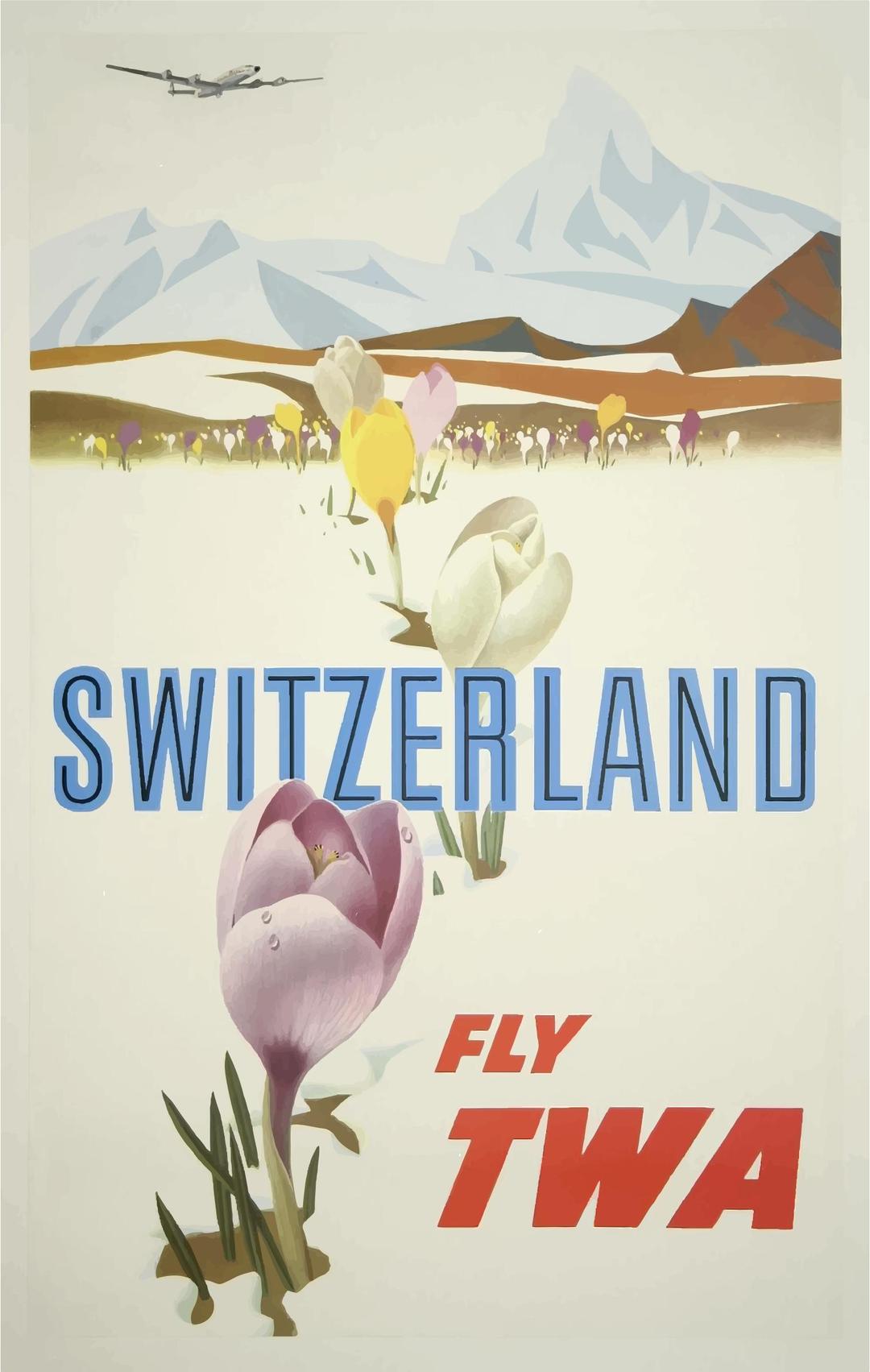 Vintage Travel Poster Switzerland 2 png transparent