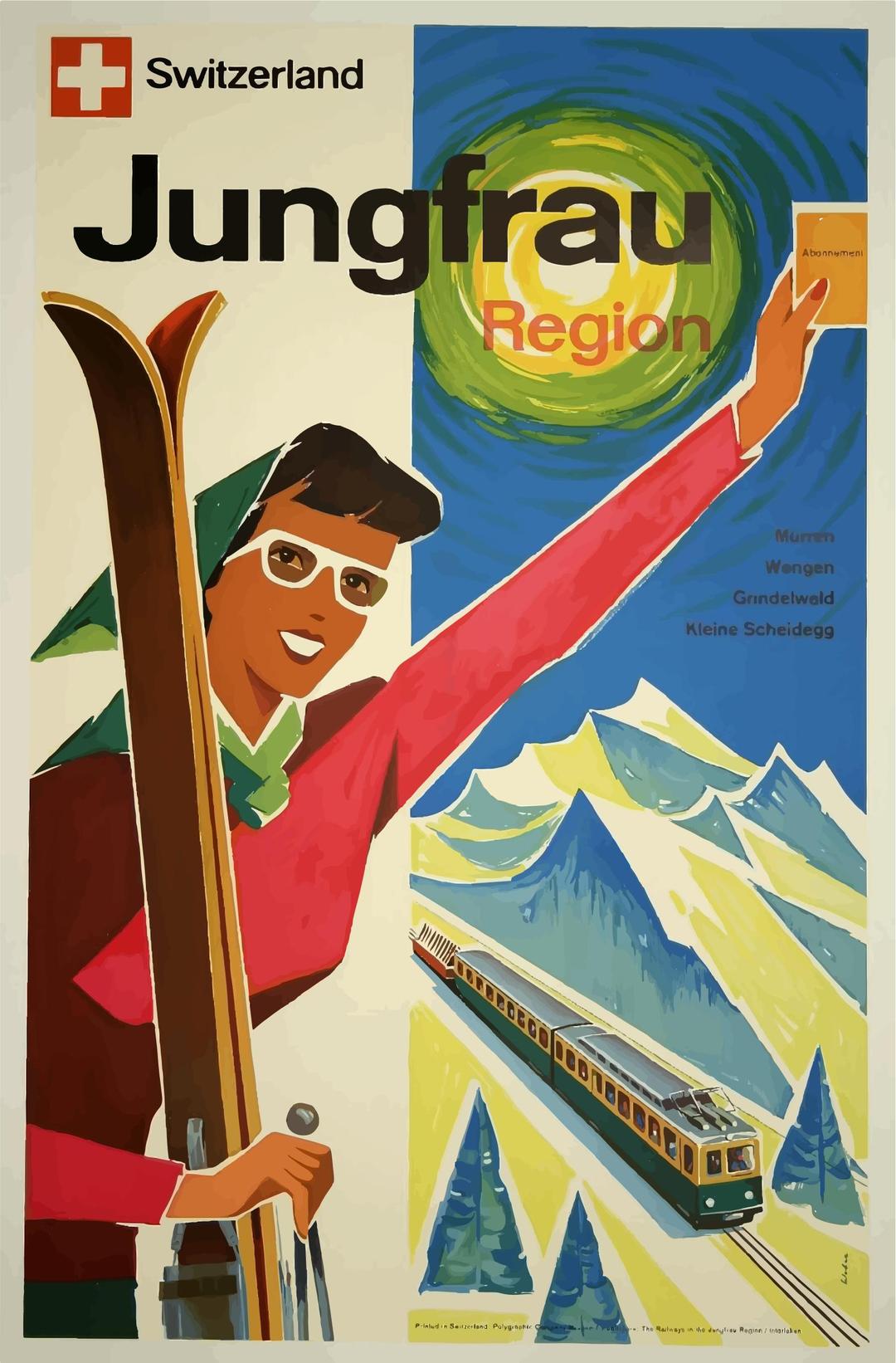 Vintage Travel Poster Switzerland 4 png transparent