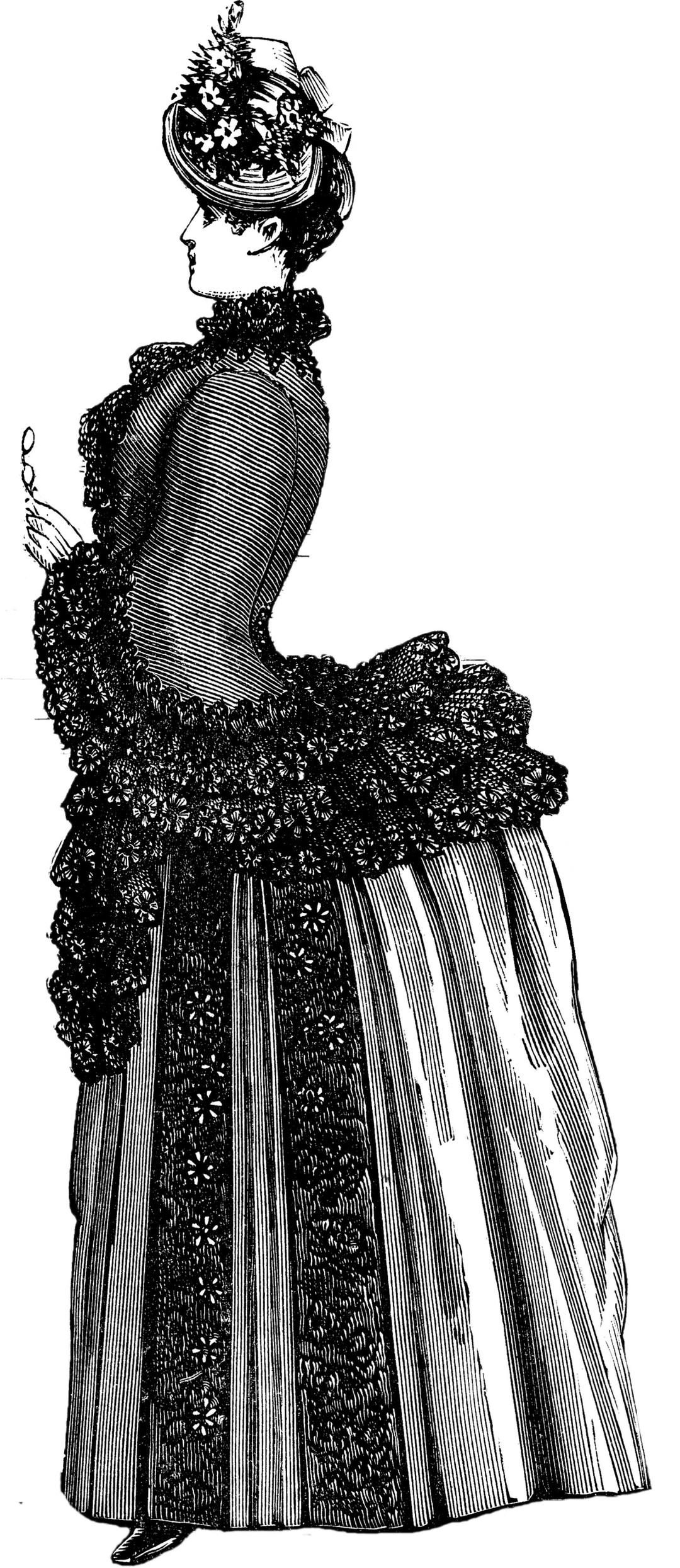 Vintage Victorian Lady Dress png transparent