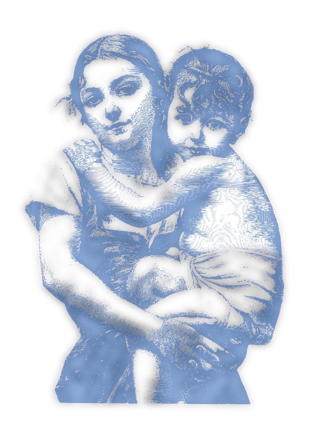 Vintage woman with child 06 png transparent