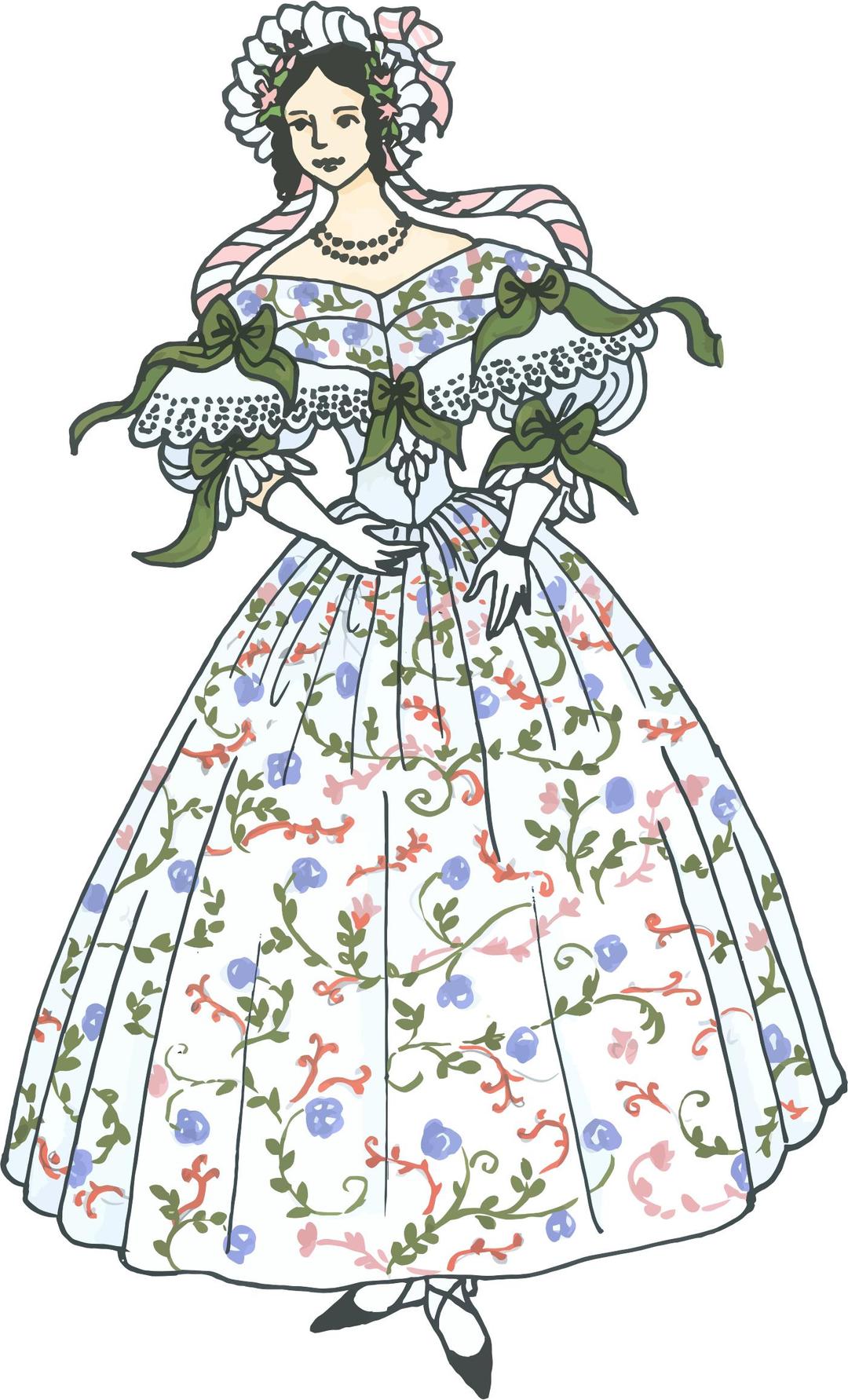 Vintage Woman's Ball Gown png transparent
