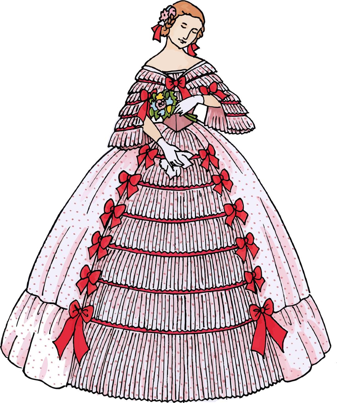 Vintage Woman's Ball Gown 2 png transparent