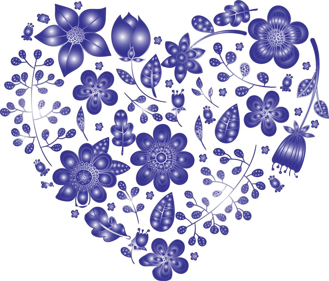 Violet Floral Heart No Background png transparent