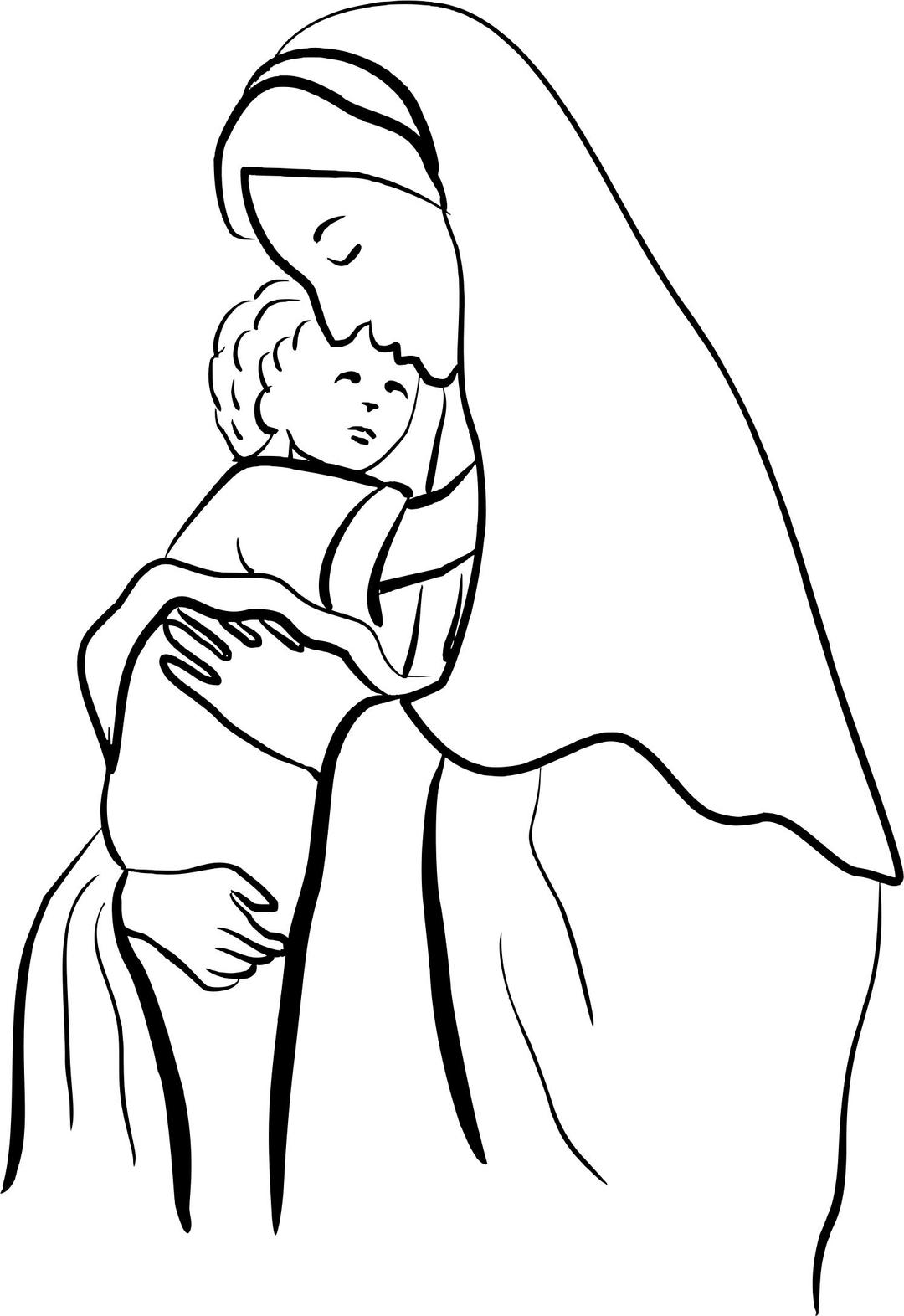 Virgin Mary And Baby Jesus png transparent
