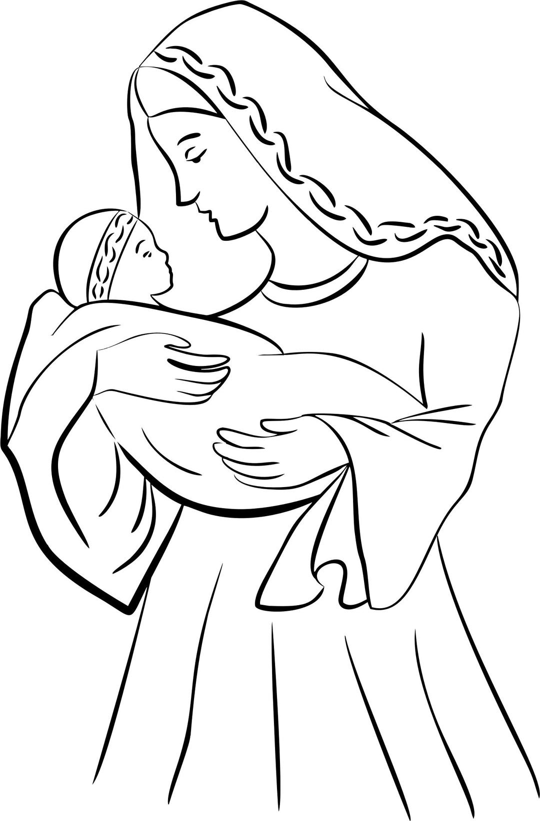 Virgin Mary And Baby Jesus II png transparent