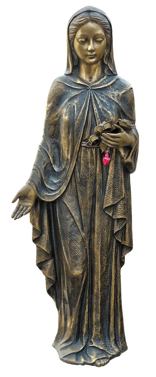 Virgin Mary Bronze Statue png transparent