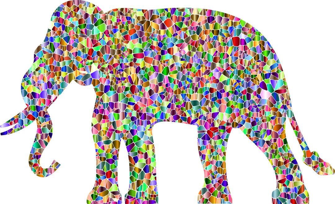 Vivid Chromatic Elephant Silhouette No Background png transparent