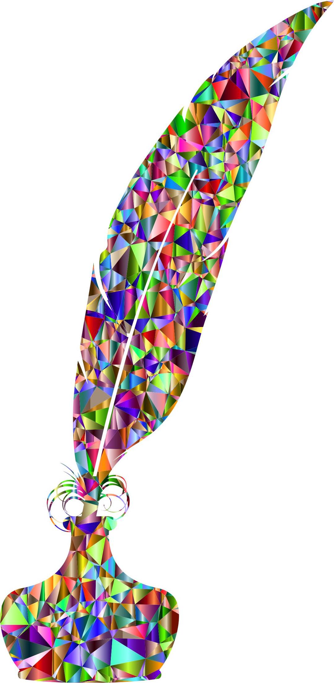 Vivid Chromatic Feather Quill And Inkwell png transparent