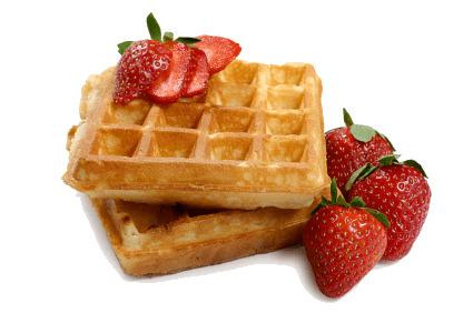Waffles With Strawberries png transparent