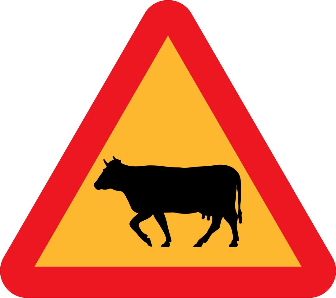 Warning Cows Roadsign png transparent