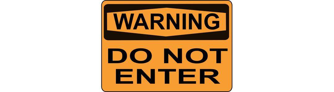 Warning - Do Not Enter (Orange) png transparent