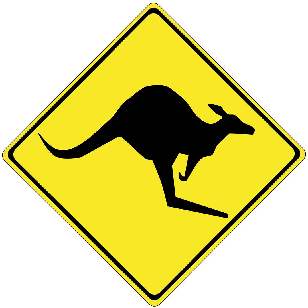 Warning kangaroos ahead png transparent
