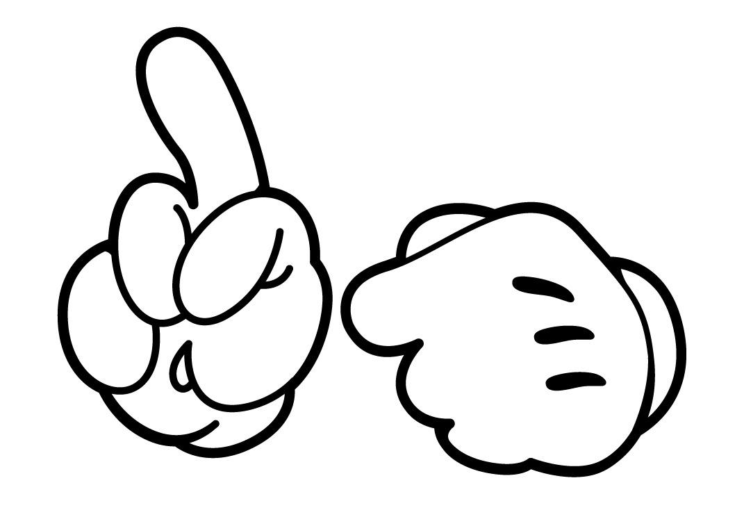 Warning Mickey's Hand png transparent