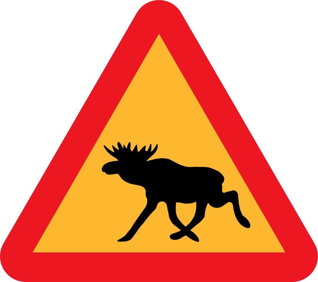 Warning Moose Roadsign png transparent