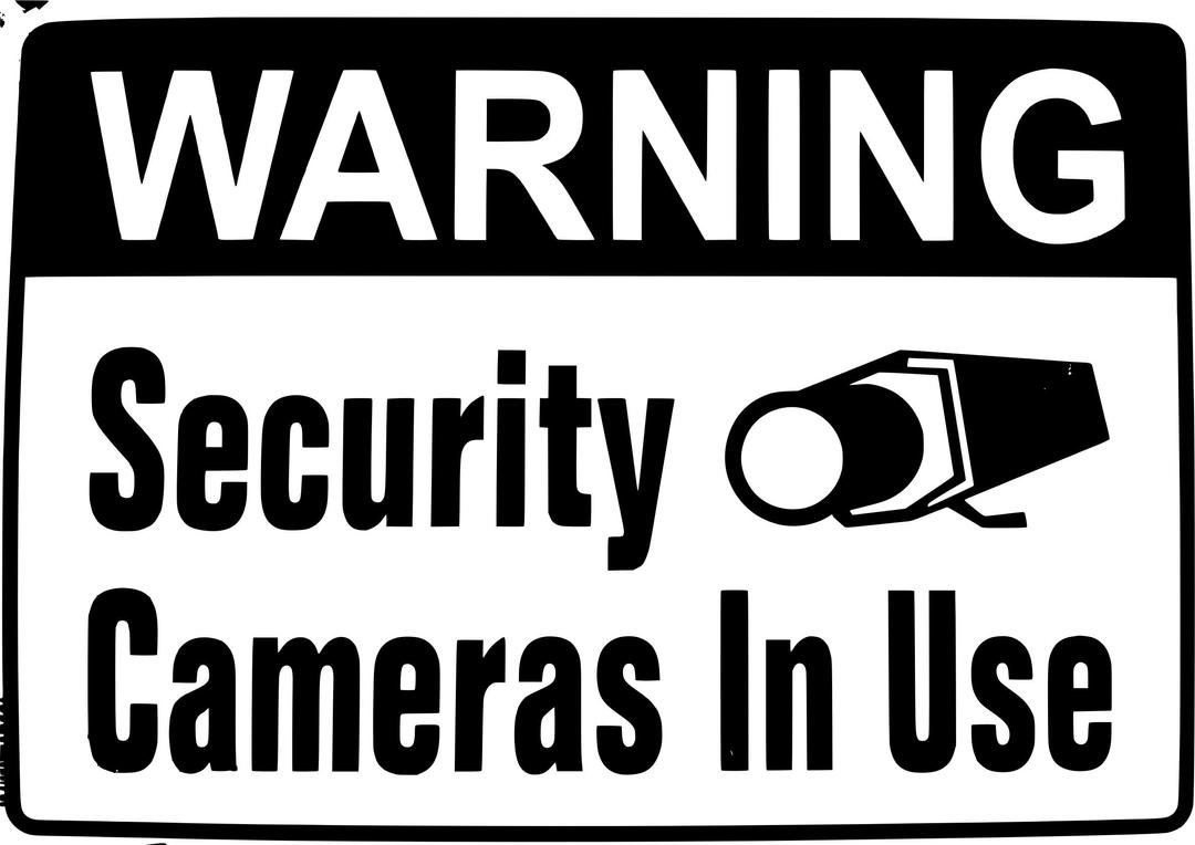 Warning: Security Camera in Use png transparent