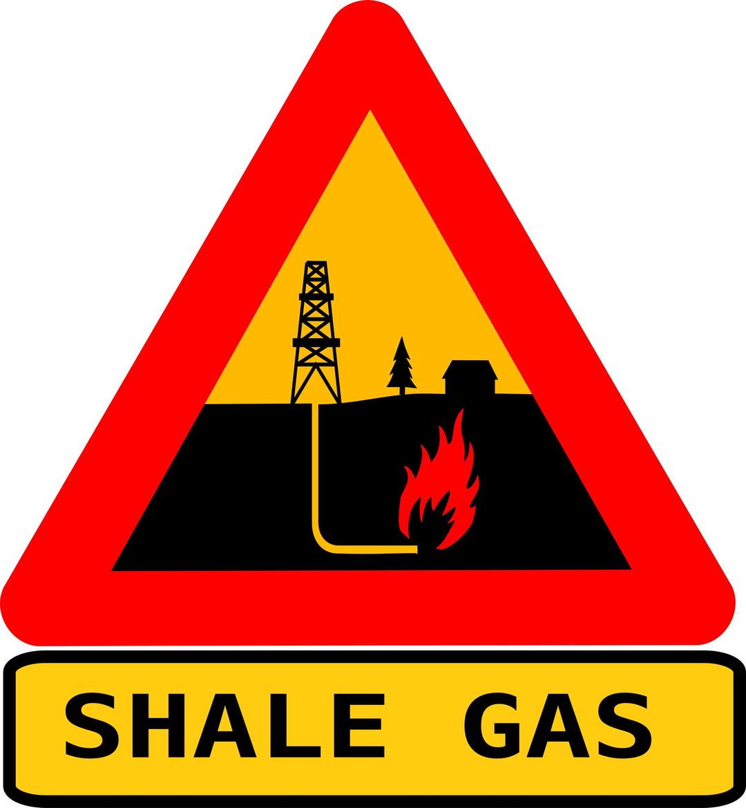 Warning shale gas with text png transparent