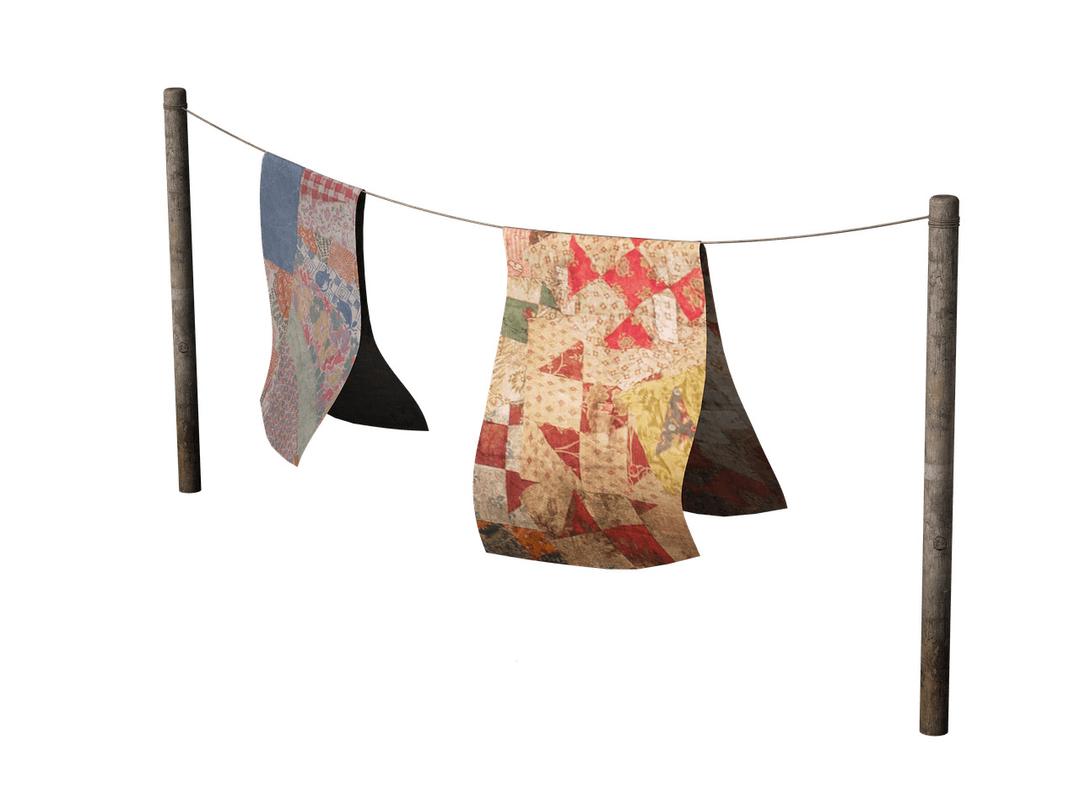 Washing Line With Coloured Rugs png transparent