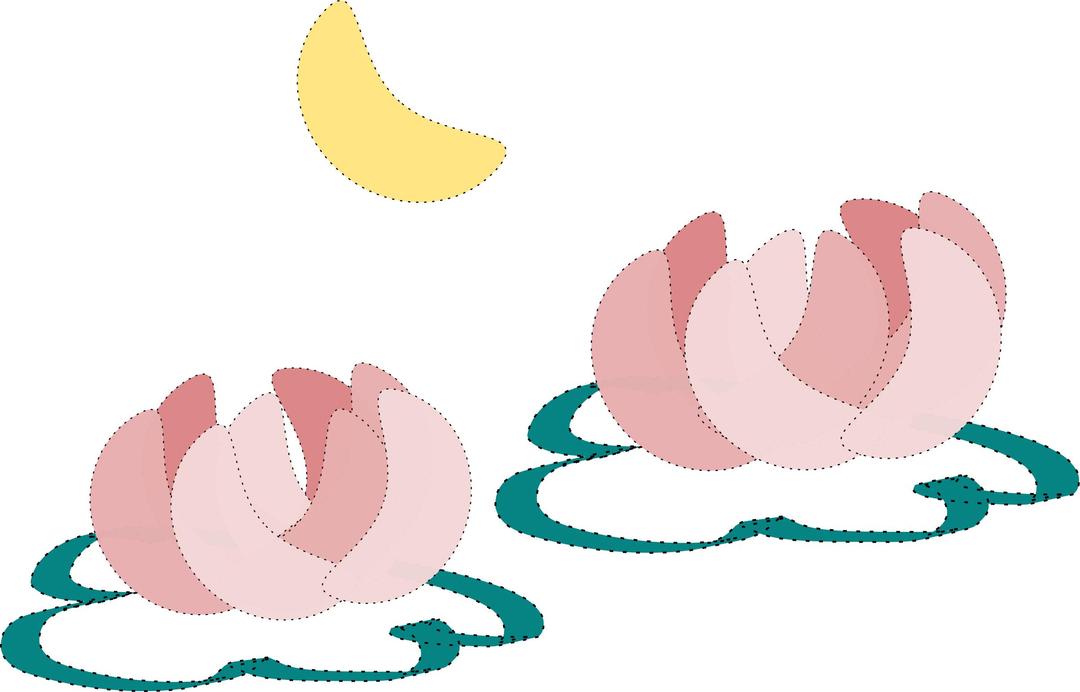 water lily and moon png transparent