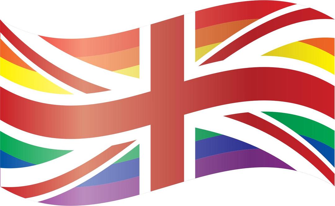 Waving Rainbow Union Flag png transparent