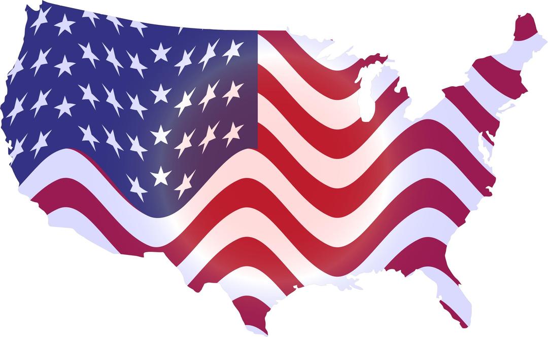 Wavy Flag America Map png transparent