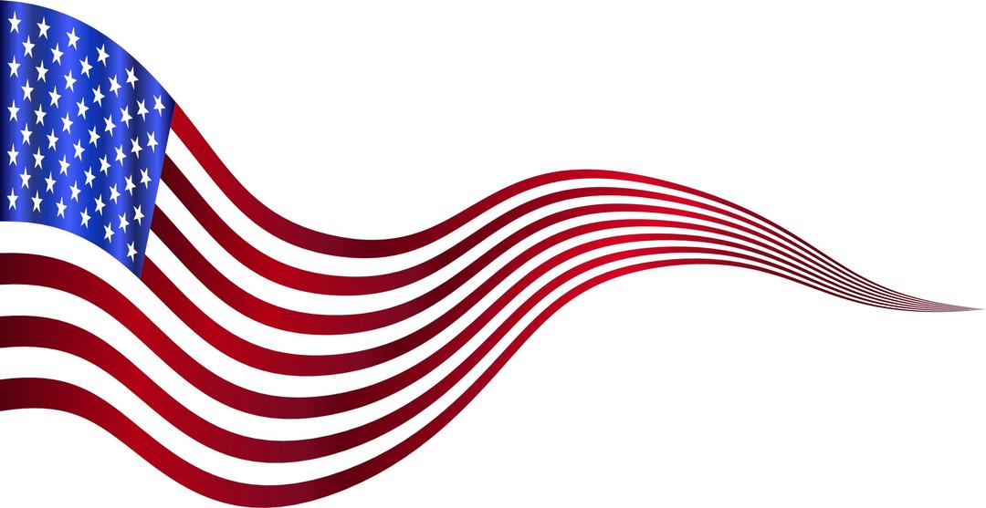 Wavy USA Flag Banner 2 Variation 2 png transparent