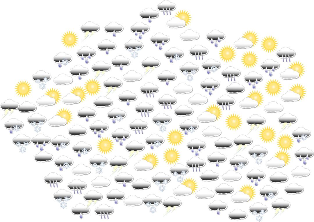 Weather Icons In Cloud Shape png transparent