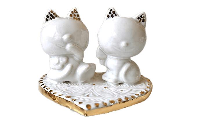 Wedding Cake Topper Cat Figurines png transparent