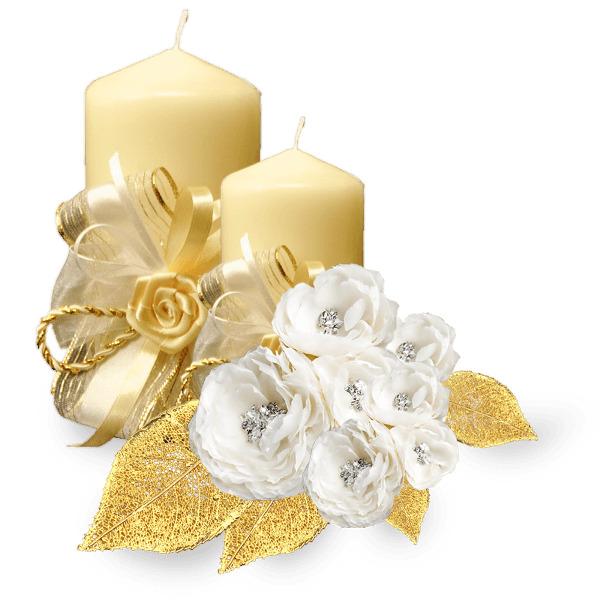 Wedding Golden Candle png transparent