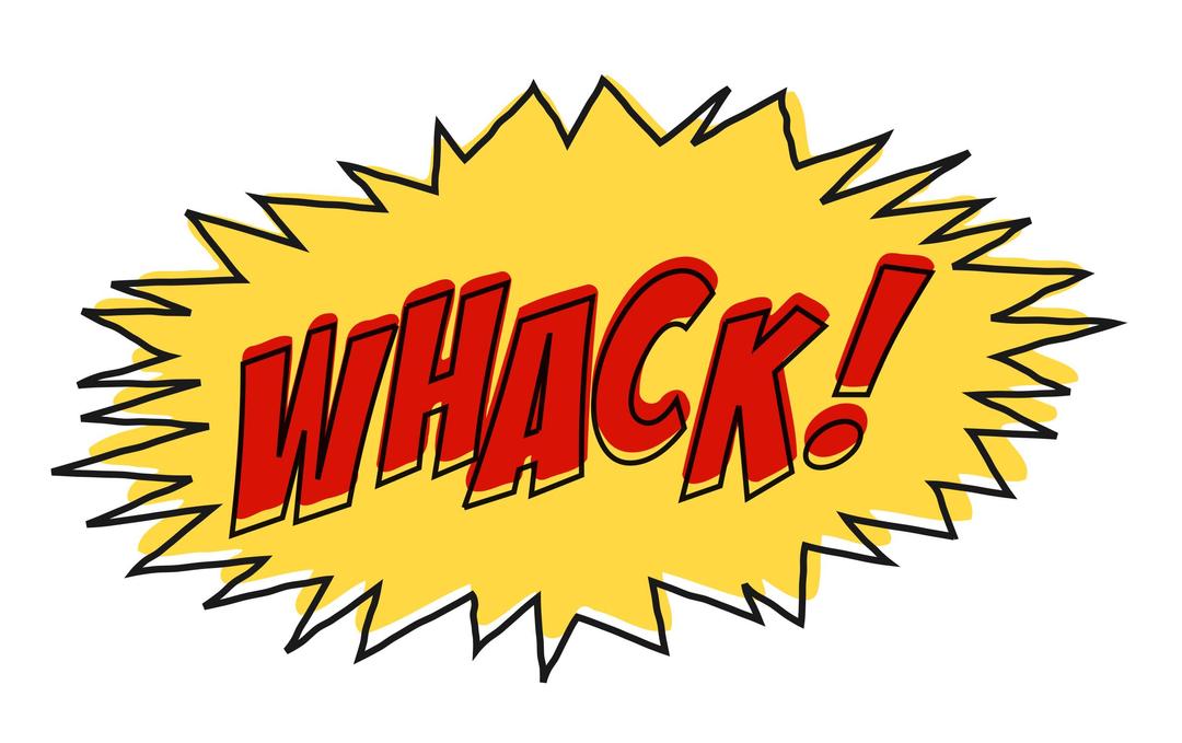 Whack comic book sound effect no background png transparent