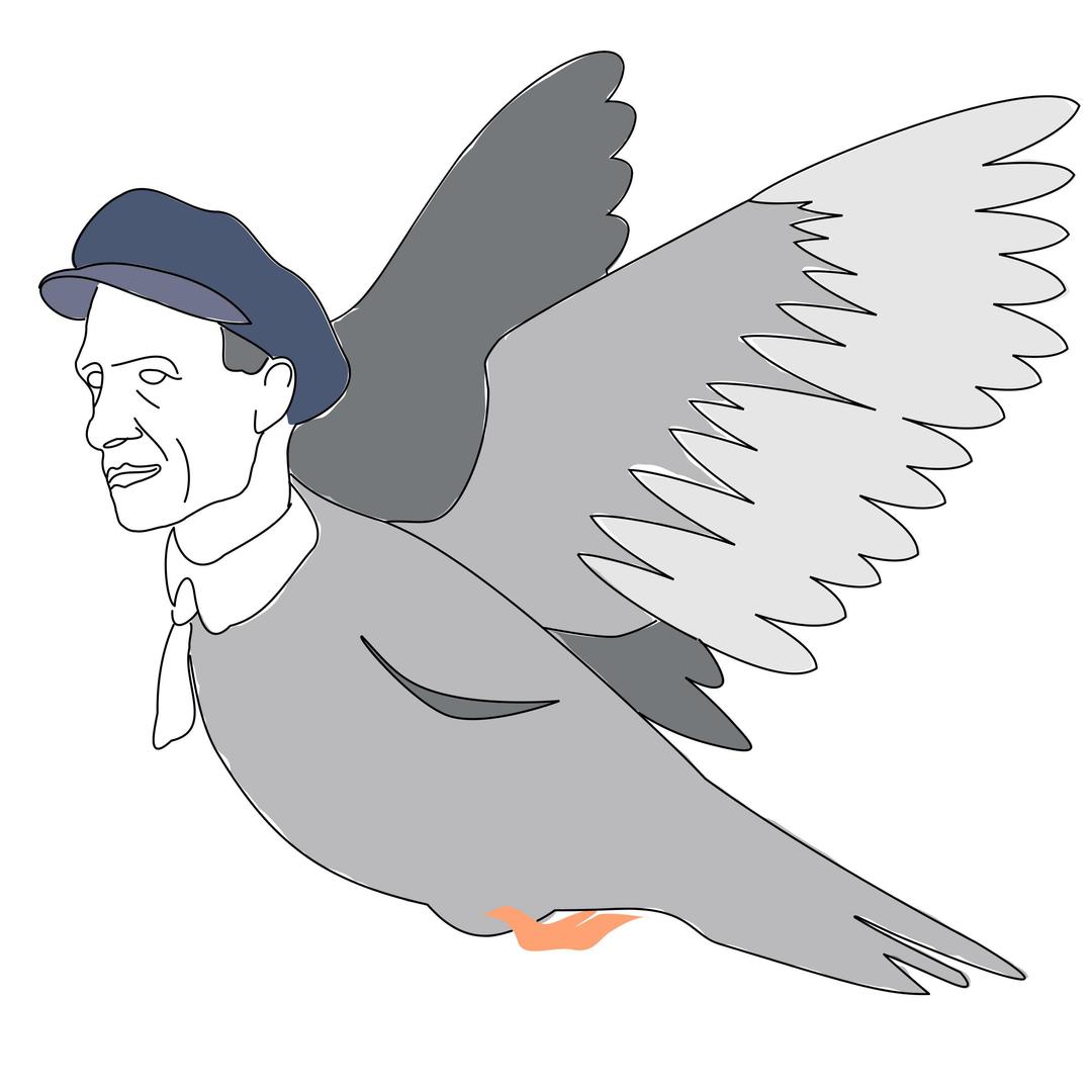 When men are becoming birds. png transparent