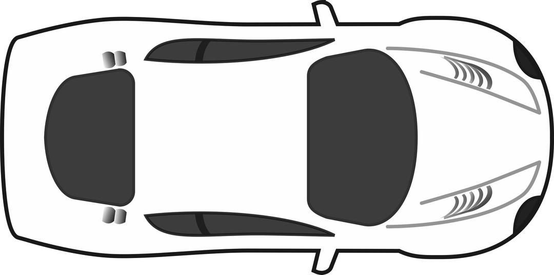 White blank racing car top view png transparent
