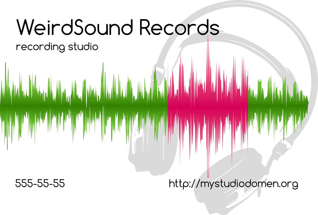 White businesscard for recording studio png transparent
