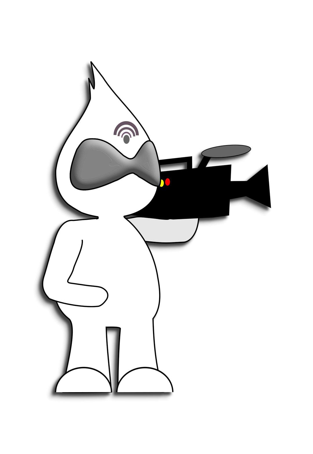 White Character Video Camera png transparent