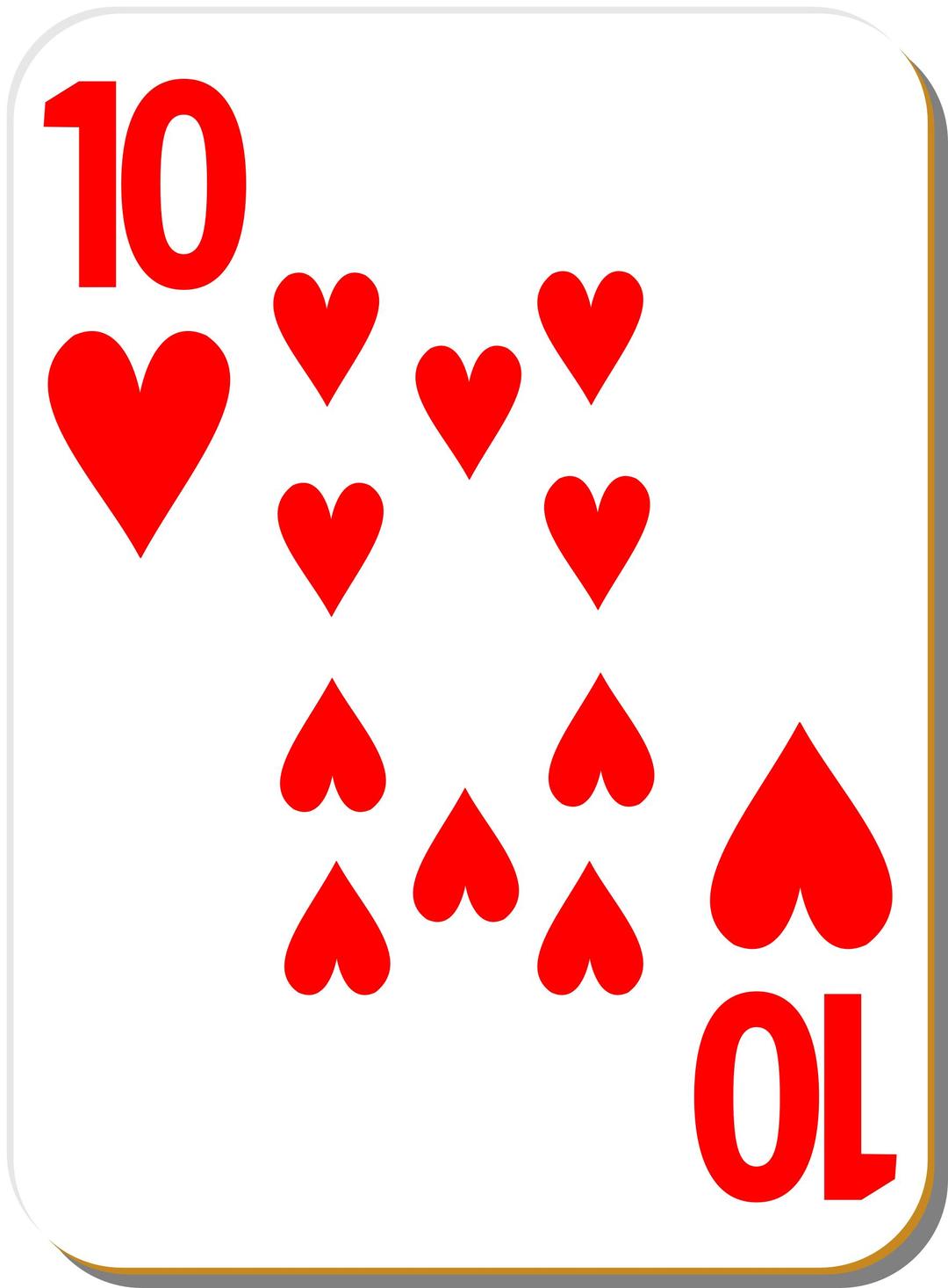 White deck: 10 of hearts png transparent
