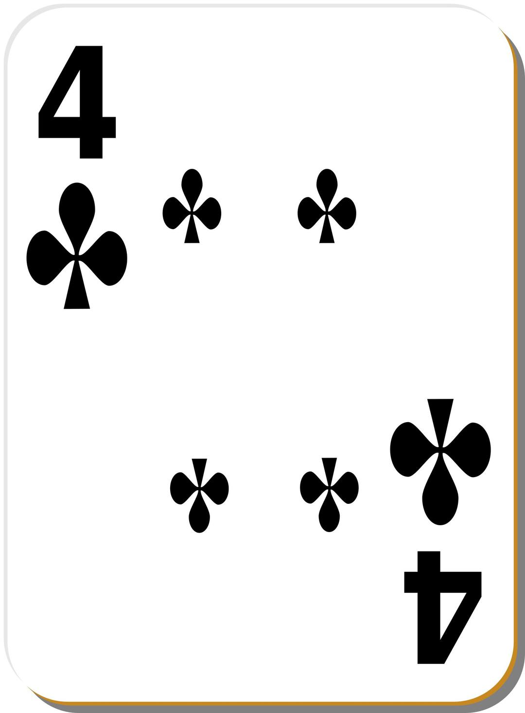 White deck: 4 of clubs png transparent