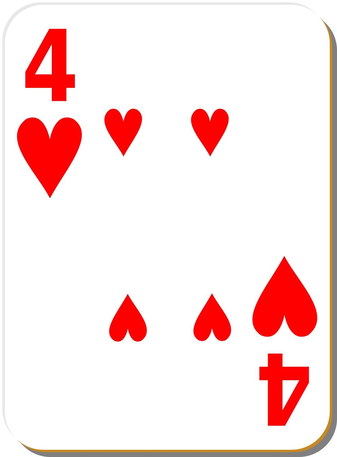 White deck: 4 of hearts png transparent