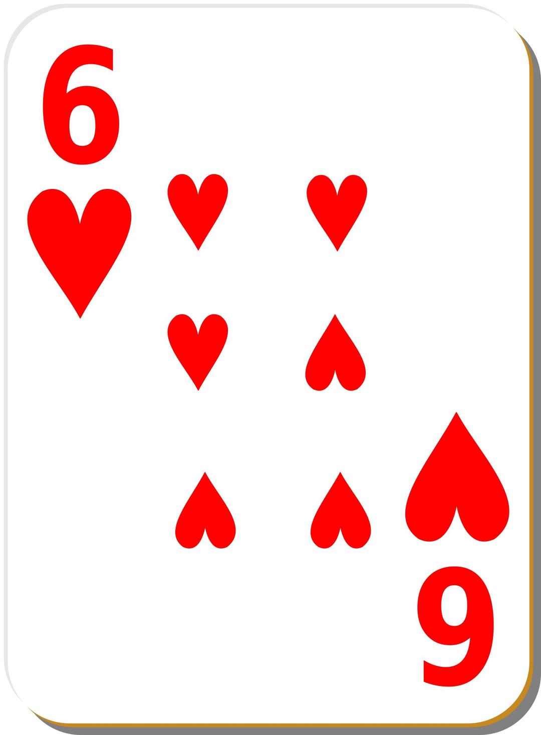 White deck: 6 of hearts png transparent