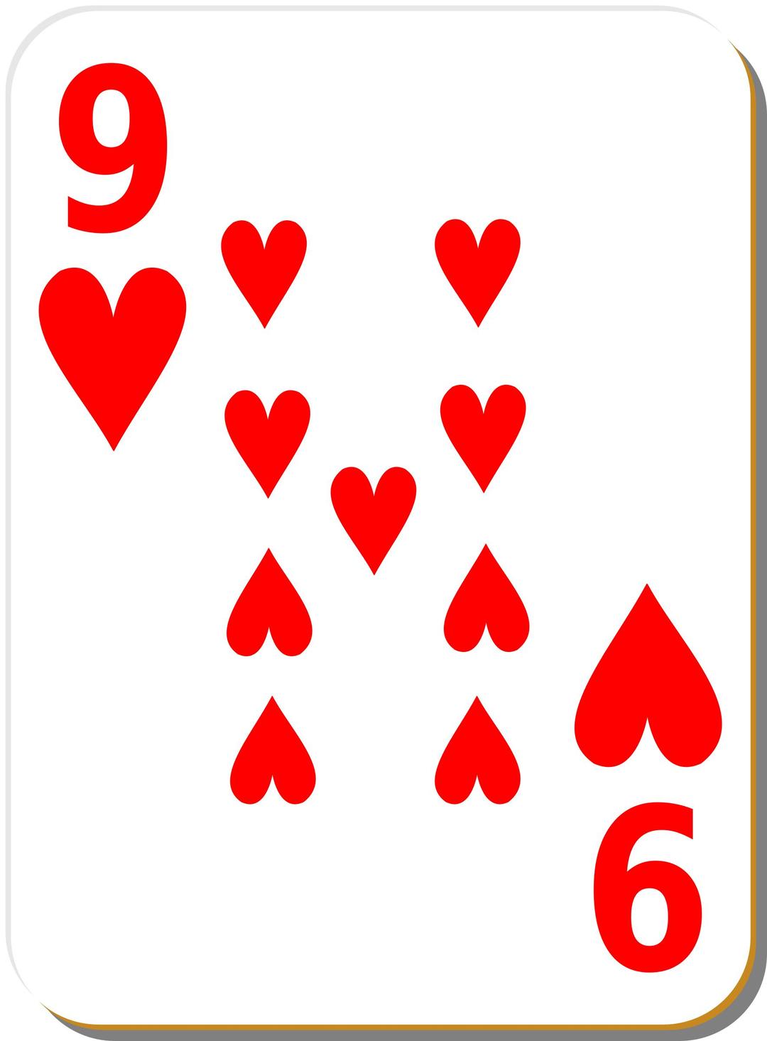White deck: 9 of hearts png transparent