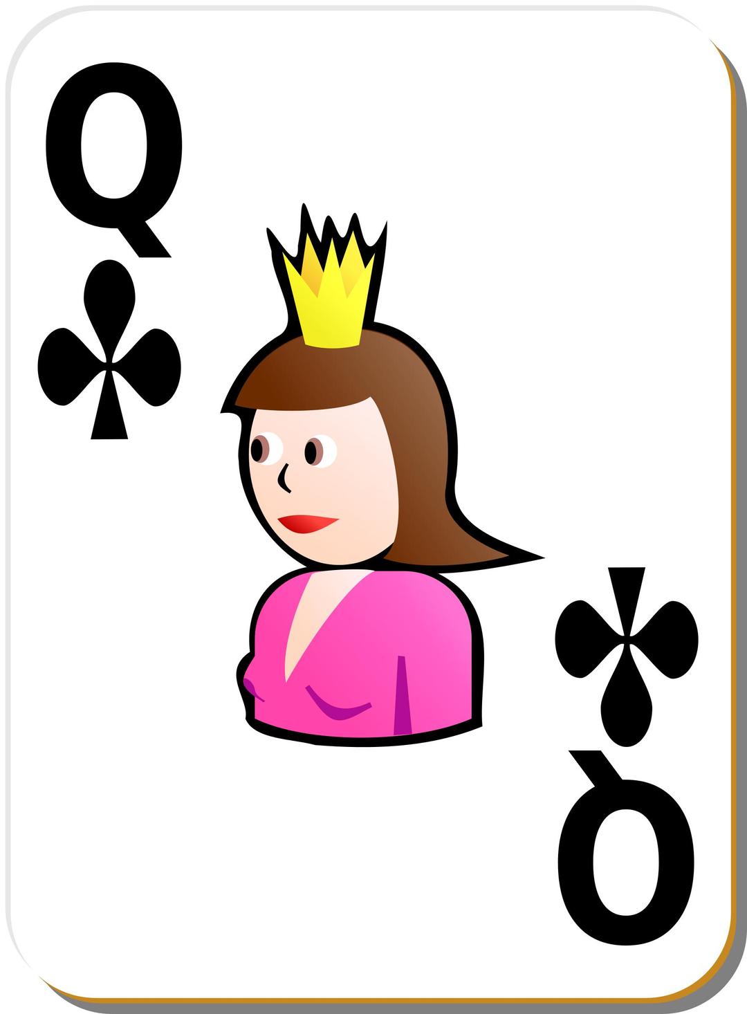 White Deck: Queen of Clubs png transparent