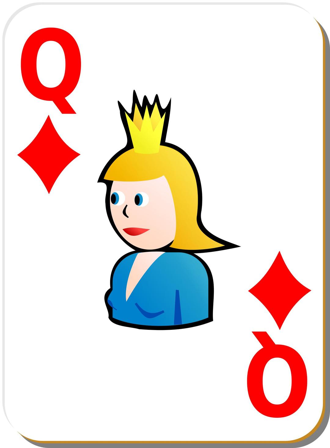 White Deck: Queen of Diamonds png transparent
