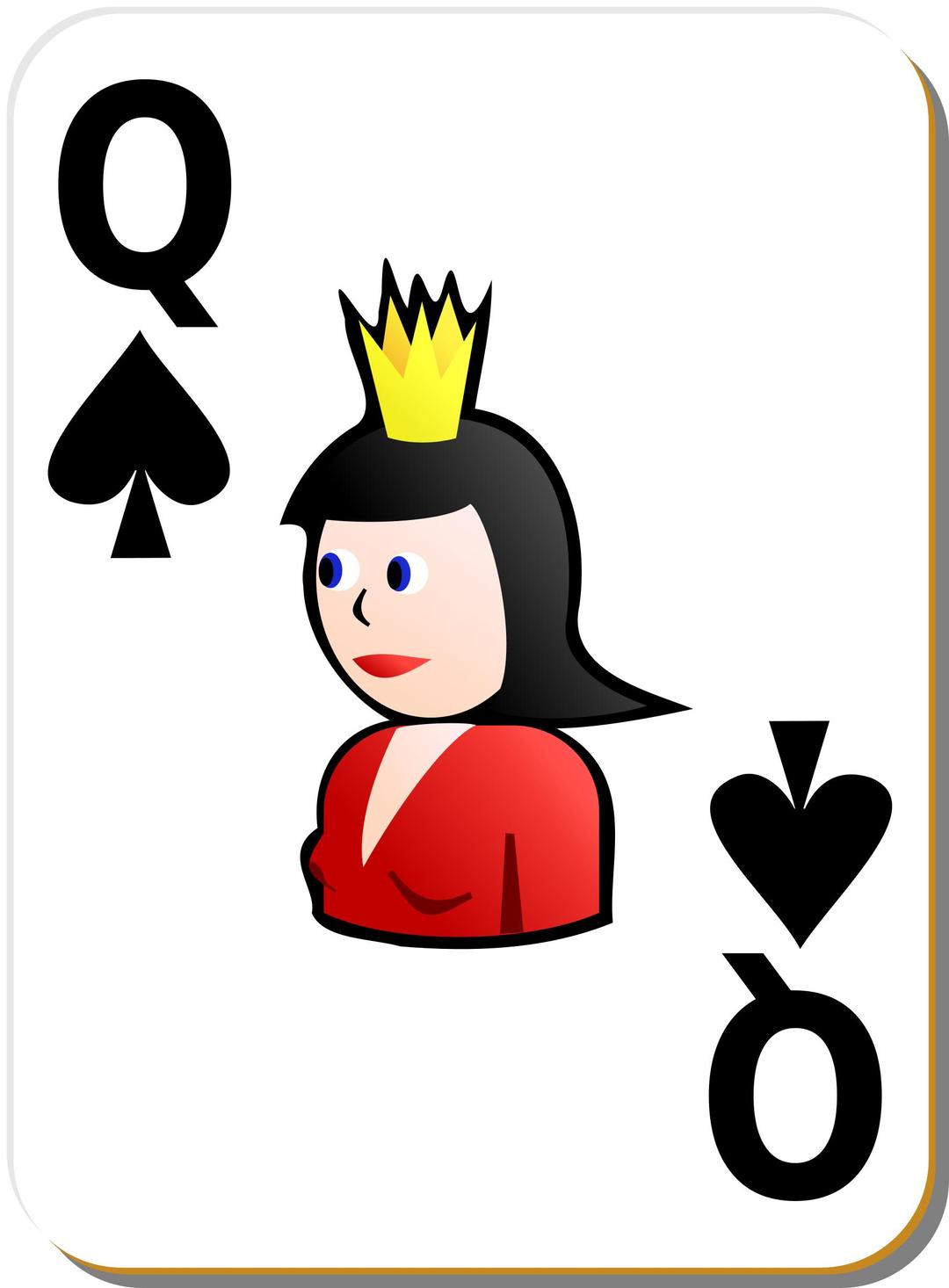 White Deck: Queen of Spades png transparent
