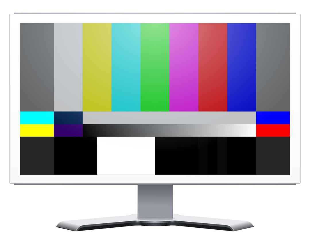 White LCD monitor with color bars png transparent